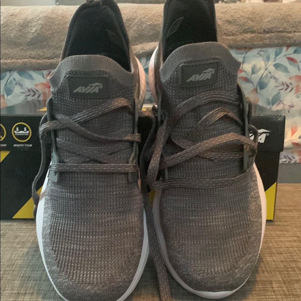Avia Gray Athletic Shoes with Cushioned Sole